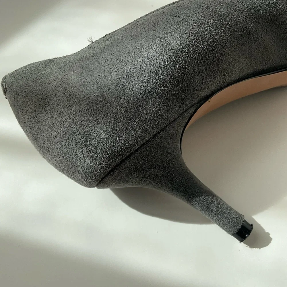 Nine West Gray Suede Kitten Heel Pumps - Picture 7 of 9